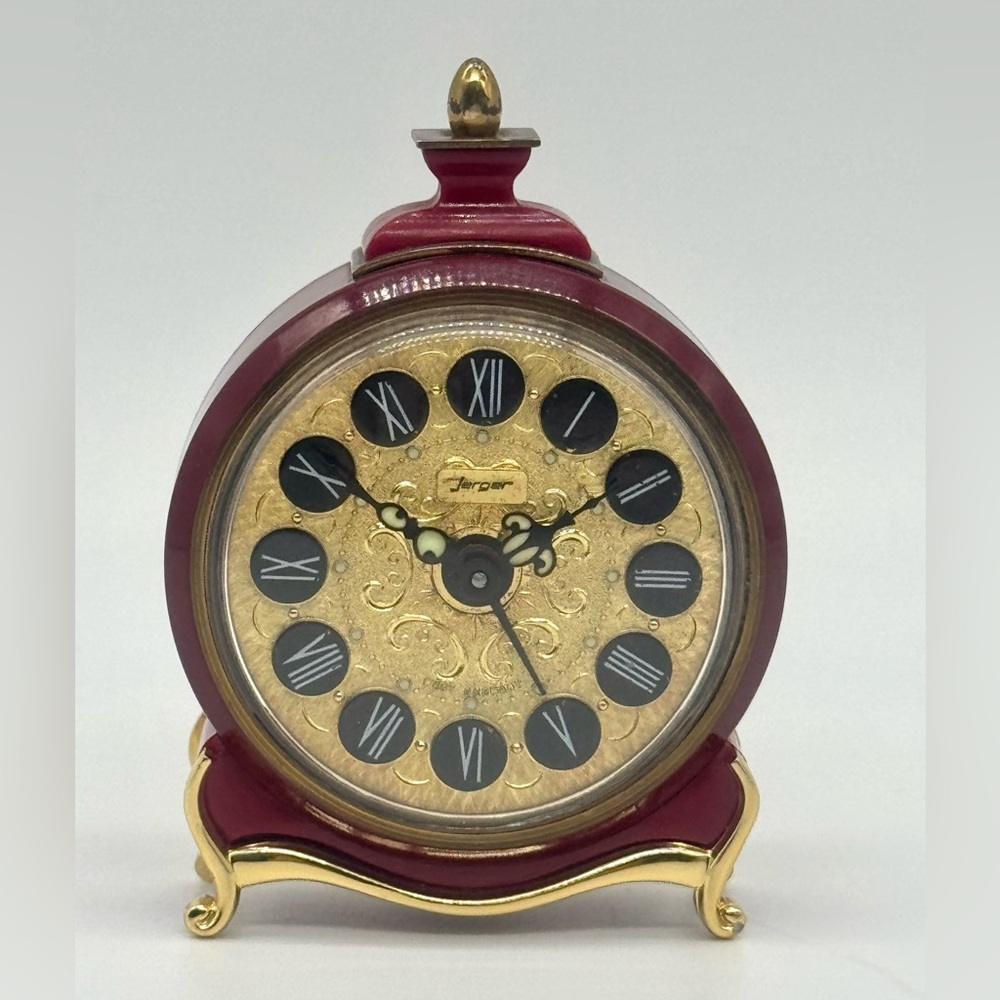 JERGER VINTAGE MECHANICAL TABLETOP CLOCK